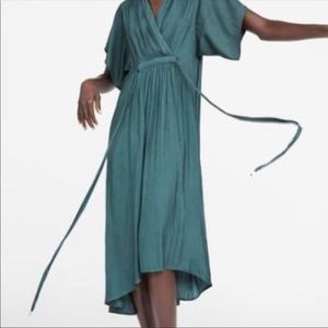 Zara turqouise esmerald belted dress